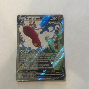 Pokemon Medicham V Trading Card - Red and Blue